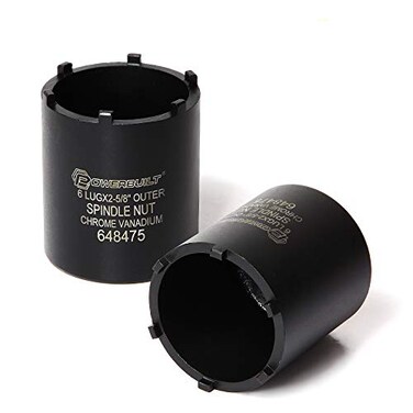 Powerbuilt Spindle Socket 6 Outer Black 6 Lug Remove Spindle Nuts 25 Inch Outer Ford Chevy GMC Bronco Trucks 648475