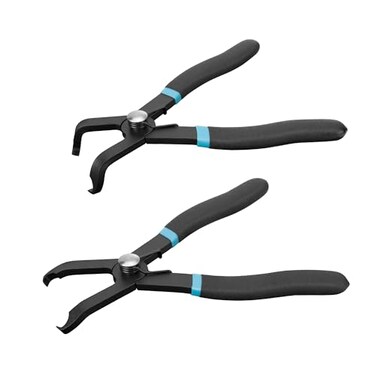 DURATECH 2Piece Push Pin Pliers Set with 30 Degree and 80 Degree Offset Jaws Spring Loaded and Plastic Spraying Auto Clip Removal Tool Kit for Easily Removing Trim Plastic Fasteners Rivets Clips