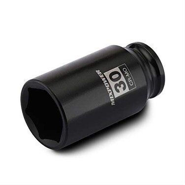 MIXPOWER 12 Drive Deep Impact Socket CRMO 30mm METRIC 6 Point Axle Nut Impact Grade Socket for Easy Removal