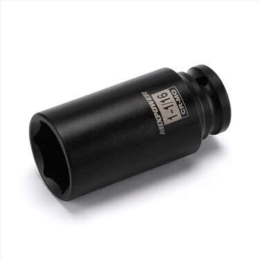 MIXPOWER 12 Inch Drive Deep Impact Socket 1116 SAE CRMO 6 Point Axle Nut Impact Grade Socket for Easy Removal