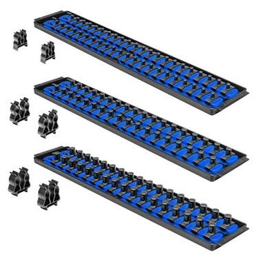 Ernst Manufacturing ERNST Socket Boss Combo 3Pack Socket Rail Organizers Blue 8511A Made in the USA