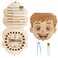 PAMBO Baby Tooth Fairy Keepsake Box First Teeth and Curl Keepsake Box Tooth Boxes Saver Holders for Lost Teeth KidsBoys