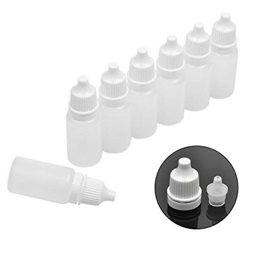 BEEK Jespeker 50 PCS 10ml Plastic Dropper Bottle Drop Bottles Empty Squeezable Eye Liquid Essential Oil Squeeze Bottle Small Dropper Refillable Containers with Caps