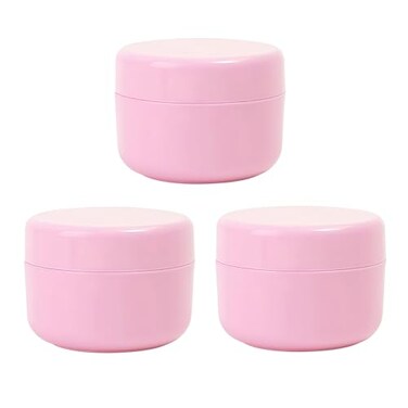 ASTRQLE 3PCS 100ML 100G 34oz Refillable Empty Plastic Makeup Cosmetic Jars Face Cream Eye Shadow Lip Balm Lotion Sample Storage Container Pot Bottle Case Holder With Screw Cap Pink