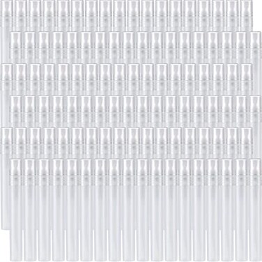 Patelai 108 Pieces 10 ml Spray Bottles Plastic Perfume Bottles Empty Fine Mist Perfume Bottle for Essential Oils SuppliesClear
