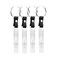 SHEEAST Mini Spray Bottle with Keychain 4pcs Mini Empty Refillable Perfume Plastic Spray Bottle 3ml White