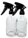 Vivaplex 2 Large 8 oz Empty Clear Glass Spray Bottles with Black Trigger Sprayers