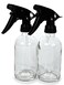 Vivaplex 2 Large 8 oz Empty Clear Glass Spray Bottles with Black Trigger Sprayers