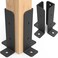 Linone 4 Pcs Adjustable Deck Post Anchor Brackets Kit Fit 15x15 2x2 2x4 4x4 Posts Heavy Duty Half Column Black Support Base for Wood Fence Pergola Railing