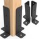 Linone 4 Pcs Adjustable Deck Post Anchor Brackets Kit Fit 15x15 2x2 2x4 4x4 Posts Heavy Duty Half Column Black Support Base for Wood Fence Pergola Railing