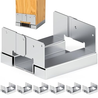 Yantuo 6 pcs 6x6 Post Anchor Base Adjustable Wood Post Brackets Metal Post Base Holder for Concrete for Deck PatioGazeboPergola