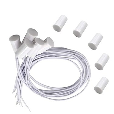 QLXHBOT Magnetic Door Switch RC33 NC Recessed Wired Security Window Door Contact Sensor Alarm White 5 Sets