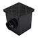 NDS Square Catch Basin Drain Kit with 2Opening Catch Basin Black Plastic Grate 2 Outlet Adapters 1 Outlet Plug 12 in