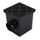 NDS Square Catch Basin Drain Kit with 2Opening Catch Basin Black Plastic Grate 2 Outlet Adapters 1 Outlet Plug 12 in