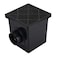 NDS Square Catch Basin Drain Kit with 2Opening Catch Basin Black Plastic Grate 2 Outlet Adapters 1 Outlet Plug 12 in