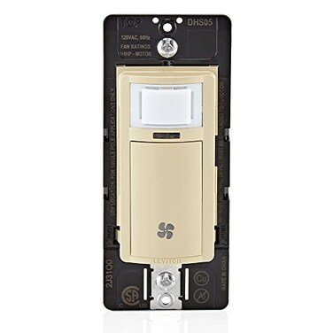 Leviton Humidity Sensor Switch for Bathroom Exhaust Fan Automate Ventilation Air Circulation Moisture Control HP Single Pole DHS051LI Ivory