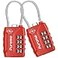 Puroma 2 Pack TSA Approved Luggage Lock 4 Digit Combination Travel Cable Locks Resettable Code Lock with Zinc Alloy Body for Suitcase Toolbox Backpack Bag Gym Locker Basic Red
