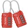 Puroma 2 Pack TSA Approved Luggage Lock 4 Digit Combination Travel Cable Locks Resettable Code Lock with Zinc Alloy Body for Suitcase Toolbox Backpack Bag Gym Locker Basic Red