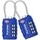 Puroma 2 Pack TSA Approved Luggage Locks 4 Digit Combination Travel Cable Locks Resettable Code Lock with Zinc Alloy Body for Suitcase Toolbox Backpack Bag Gym Locker Basic Blue