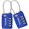 Puroma 2 Pack TSA Approved Luggage Locks 4 Digit Combination Travel Cable Locks Resettable Code Lock with Zinc Alloy Body for Suitcase Toolbox Backpack Bag Gym Locker Basic Blue