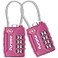 Puroma 2 Pack TSA Approved Luggage Locks 4 Digit Combination Travel Cable Locks Resettable Code Lock with Zinc Alloy Body for Suitcase Toolbox Backpack Bag Gym Locker Basic Pink Dark