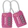 Puroma 2 Pack TSA Approved Luggage Locks 4 Digit Combination Travel Cable Locks Resettable Code Lock with Zinc Alloy Body for Suitcase Toolbox Backpack Bag Gym Locker Basic Pink Dark