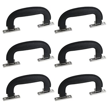 Antrader 6Pack Plastic 150mm Long Luggage Trunk Pull Handle Suitcase Side Holder Black