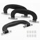 BokWin Black Plastic Luggage Handle61 Inch155mm Antique Suitcase Handle PullImitation Leather Trunk Handle Replacement3 Pcs
