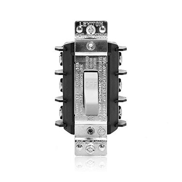 Leviton 30 Amp 600 Volt Pole 3 Phase AC Manual Controller Suitable as Motor Disconnect Toggle NonGrounding Back Side Wiring MS303DSW White