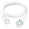 Maximm Cable 4 Ft 360 Rotating Flat Plug Extension Cord 163 AWG Multi 3 Outlet 3Prong Grounded Wire White UL Certified