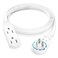 Maximm Cable 4 Ft 360 Rotating Flat Plug Extension Cord 163 AWG Multi 3 Outlet 3Prong Grounded Wire White UL Certified