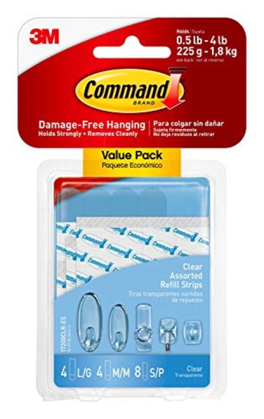 Command 6packages of Assorted Clear Refill Strips 17200CLRES