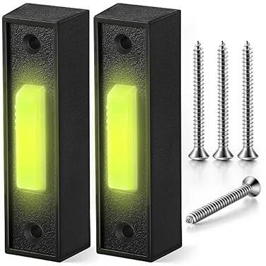 Fiada Lighted Doorbell Button Garage Door Opener Switch with LED Light 41A4166 Wall Mounted Push to Exit Ringer ButtonBlack2 Pieces