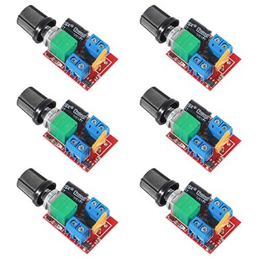 ATNSINC 6PCS DC Motor PWM Speed Controller 3V 6V 12V 24V 35V 5A 90W with Speed Control Switch Mini LED Dimmer