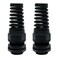 LeMotech 2Pcs NPT 34 IP68 Waterproof Cable Gland Flex Spiral Strain Relief Black Nylon Joint with Gaskets for 1318mm Wire Thread