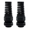 LeMotech 2Pcs NPT 34 IP68 Waterproof Cable Gland Flex Spiral Strain Relief Black Nylon Joint with Gaskets for 1318mm Wire Thread
