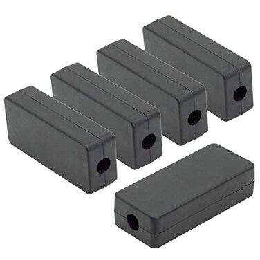 LeMotech 5Pcs ABS Plastic Electrical Project Case Power Junction Box Project Box Black 24 x 10 x 06 inch 60 x 26 x 16 mm