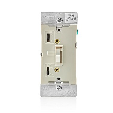 Leviton Toggle Slide Dimmer Switch for Dimmable LED Halogen and Incandescent Bulbs TSL061LT Light Almond