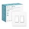 Kasa Smart Dimmer Switch 2Gang HS2202 Single Pole Needs Neutral Wire 24GHz WiFi Light Switch Compatible with Alexa and Google Home UL Certified No Hub Required White