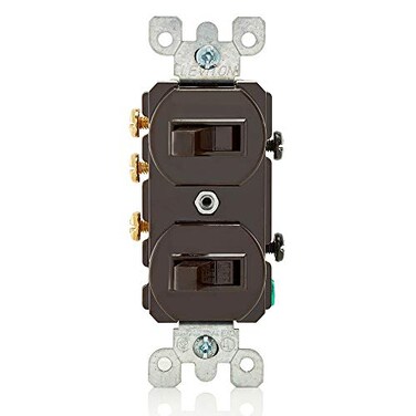 Leviton 15 Amp 120277 Volt Duplex Style SinglePole3Way AC Combination Switch Commercial Grade 5241 Brown