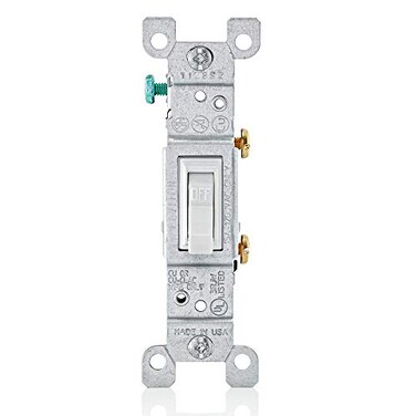 Leviton 15 Amp 120 Volt Toggle Framed SinglePole AC Quiet Switch Residential Grade Grounding 10Pack 14512WM White