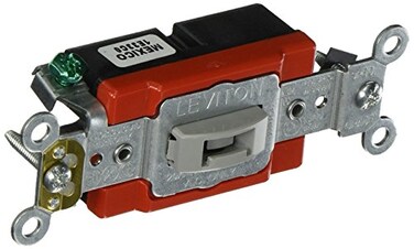 Leviton 20Amp 120277Volt Toggle Locking SinglePole AC Quiet Switch Extra Heavy Duty Spec Grade 12212GL Gray