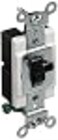 Leviton 20Amp 120277Volt Toggle SinglePole AC Quiet Switch Commercial Grade Grounding CS1202E Black