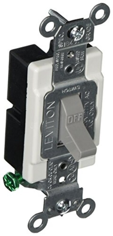 Leviton Toggle SinglePole AC Quiet Switch CS1152GY Gray