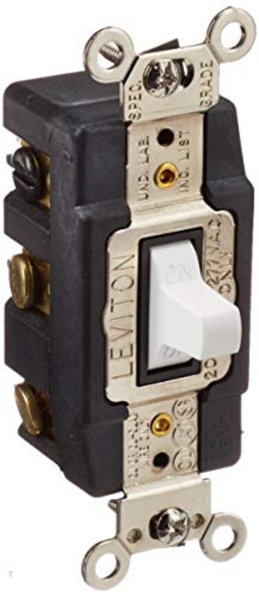 Leviton 20Amp 120277Volt Toggle DoublePole AC Quiet Switch 1286W White