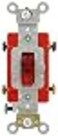 Leviton 20 Amp 277 Volt Toggle Pilot Light Neutral DoublePole AC Quiet Switch Extra Heavy Duty Spec Grade Self Grounding Back and Side Wired 12227PR Red