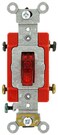Leviton 20 Amp 277 Volt Toggle Pilot Light Neutral DoublePole AC Quiet Switch Extra Heavy Duty Spec Grade Self Grounding Back and Side Wired 12227PR Red