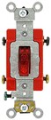 Leviton 20 Amp 277 Volt Toggle Pilot Light Neutral DoublePole AC Quiet Switch Extra Heavy Duty Spec Grade Self Grounding Back and Side Wired 12227PR Red