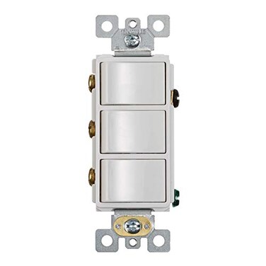 Broan-NuTone BroanNuTone P3RW ThreeRocker Switch for Bathroom Exhaust Fan White Wall Control Knob