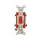 Leviton 20 Amp 120277 Volt Toggle DoublePole AC Quiet Switch Extra Heavy Duty Grade Self Grounding Back and Side Wired 12222R Red